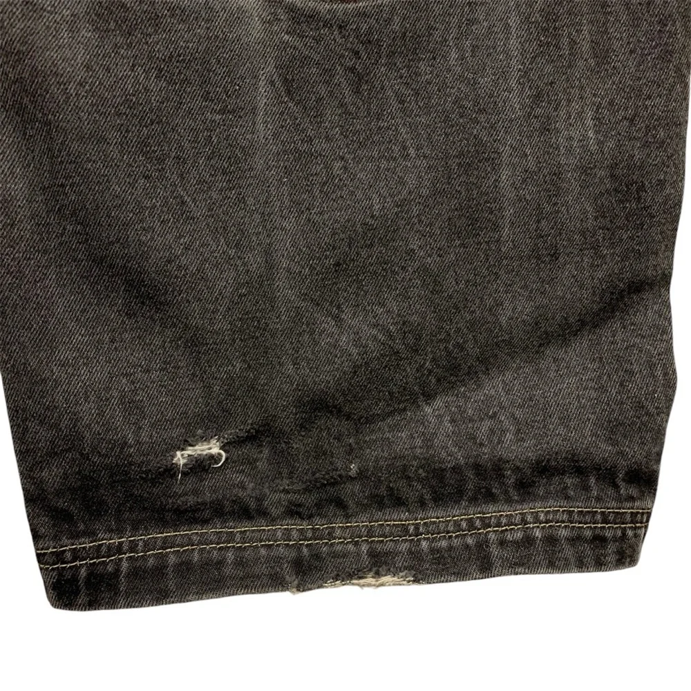 Negro League Baggy Fit Baseball Jeans 44 x 34 Embroidered Patches Black Grey * - Picture 14 of 14